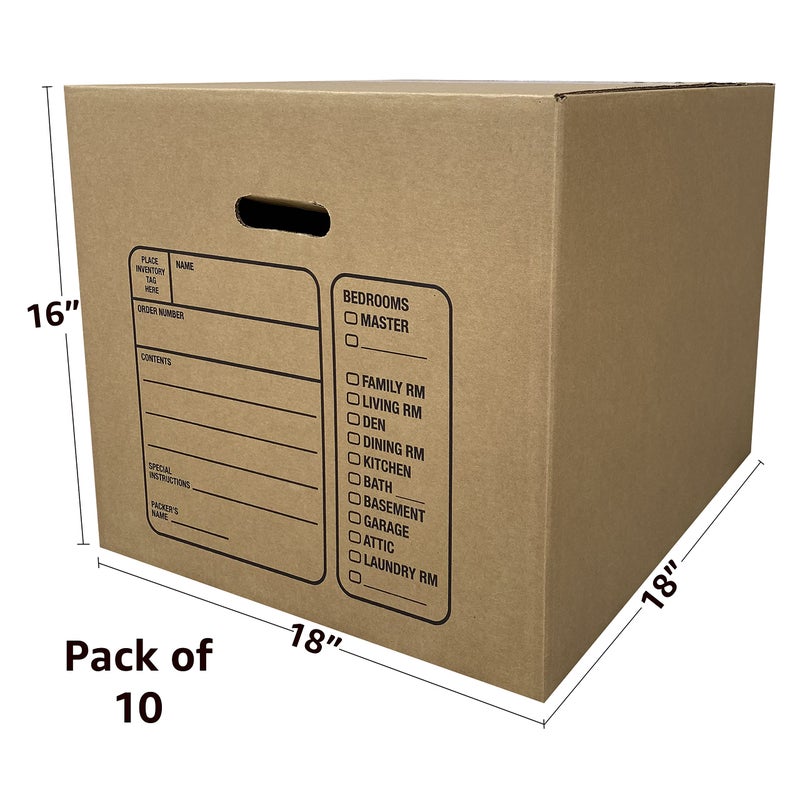 Uboxes 10 Premium Medium Moving Boxes 18x18x16" Cardboard Box - Image 2